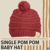 image:imageFunky Junque Baby Pom Pom Beanie  Soft Knit Infant Winter Hat for Baby Girls amp Boys Cozy Warm Newborn Beanie 012 MonthsDark Rose