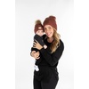 image:imageFunky Junque Baby Pom Pom Beanie  Soft Knit Infant Winter Hat for Baby Girls amp Boys Cozy Warm Newborn Beanie 012 MonthsDiagonal Basketweave Pattern  Brick