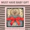 image:imageFunky Junque Baby Pom Pom Beanie  Soft Knit Infant Winter Hat for Baby Girls amp Boys Cozy Warm Newborn Beanie 012 MonthsDiagonal Basketweave Pattern  Multi Heather Grey