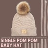 image:imageFunky Junque Baby Pom Pom Beanie  Soft Knit Infant Winter Hat for Baby Girls amp Boys Cozy Warm Newborn Beanie 012 MonthsDiagonal Basketweave Pattern  Multi Beige