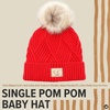 image:imageFunky Junque Baby Pom Pom Beanie  Soft Knit Infant Winter Hat for Baby Girls amp Boys Cozy Warm Newborn Beanie 012 MonthsDiagonal Basketweave Pattern  Red