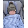 image:imageFunky Junque Baby Pom Pom Beanie  Soft Knit Infant Winter Hat for Baby Girls amp Boys Cozy Warm Newborn Beanie 012 MonthsHeather Grey