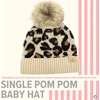 image:imageFunky Junque Baby Pom Pom Beanie  Soft Knit Infant Winter Hat for Baby Girls amp Boys Cozy Warm Newborn Beanie 012 MonthsLeopard  Beige