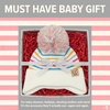 image:imageFunky Junque Baby Pom Pom Beanie  Soft Knit Infant Winter Hat for Baby Girls amp Boys Cozy Warm Newborn Beanie 012 MonthsStriped Earflap  IvoryMulticolor