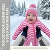 image:imageFunky Junque Baby Pom Pom Beanie  Soft Knit Infant Winter Hat for Baby Girls amp Boys Cozy Warm Newborn Beanie 012 MonthsStriped Earflap  Light PinkWhite