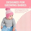 image:imageFunky Junque Baby Pom Pom Beanie  Soft Knit Infant Winter Hat for Baby Girls amp Boys Cozy Warm Newborn Beanie 012 MonthsStriped Earflap  Light PinkWhite