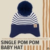 image:imageFunky Junque Baby Pom Pom Beanie  Soft Knit Infant Winter Hat for Baby Girls amp Boys Cozy Warm Newborn Beanie 012 MonthsStriped Earflap  NavyWhite