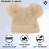 image:imageFunky Junque Baby Pom Pom Beanie Warm Winter Hat for Infants and Toddlers Chenille Double Pom Poms for Baby Girls amp BoysBeige