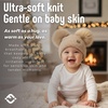 image:imageFunky Junque Baby Pom Pom Beanie Warm Winter Hat for Infants and Toddlers Chenille Double Pom Poms for Baby Girls amp BoysBeige
