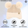 image:imageFunky Junque Baby Pom Pom Beanie Warm Winter Hat for Infants and Toddlers Chenille Double Pom Poms for Baby Girls amp BoysEarflap  Beige