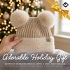 image:imageFunky Junque Baby Pom Pom Beanie Warm Winter Hat for Infants and Toddlers Chenille Double Pom Poms for Baby Girls amp BoysEarflap  Beige