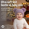image:imageFunky Junque Baby Pom Pom Beanie Warm Winter Hat for Infants and Toddlers Chenille Double Pom Poms for Baby Girls amp BoysEarflap  Lavender