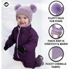 image:imageFunky Junque Baby Pom Pom Beanie Warm Winter Hat for Infants and Toddlers Chenille Double Pom Poms for Baby Girls amp BoysEarflap  Lavender