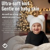 image:imageFunky Junque Baby Pom Pom Beanie Warm Winter Hat for Infants and Toddlers Chenille Double Pom Poms for Baby Girls amp BoysEarflap  White