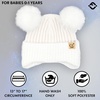 image:imageFunky Junque Baby Pom Pom Beanie Warm Winter Hat for Infants and Toddlers Chenille Double Pom Poms for Baby Girls amp BoysEarflap  White