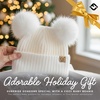 image:imageFunky Junque Baby Pom Pom Beanie Warm Winter Hat for Infants and Toddlers Chenille Double Pom Poms for Baby Girls amp BoysEarflap  White