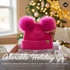 image:imageFunky Junque Baby Pom Pom Beanie Warm Winter Hat for Infants and Toddlers Chenille Double Pom Poms for Baby Girls amp BoysHot Pink