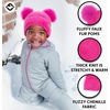 image:imageFunky Junque Baby Pom Pom Beanie Warm Winter Hat for Infants and Toddlers Chenille Double Pom Poms for Baby Girls amp BoysHot Pink