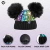 image:imageFunky Junque Baby Winter Beanie  Adorable Dual Pom Pom Fleece Lined Warm Infant Toddler HatBlackMulticolor