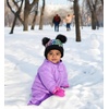 image:imageFunky Junque Baby Winter Beanie  Adorable Dual Pom Pom Fleece Lined Warm Infant Toddler HatBlackMulticolor