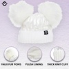 image:imageFunky Junque Baby Winter Beanie  Adorable Dual Pom Pom Fleece Lined Warm Infant Toddler HatWhite