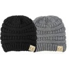 image:imageFunky Junque Baby Winter Hat  Cute Newborn Hats Cozy Warm Infant Beanie Soft Knit Stocking Stuffer for Babies 012 Months2 Pack  Black  Heather Grey