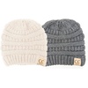 image:imageFunky Junque Baby Winter Hat  Cute Newborn Hats Cozy Warm Infant Beanie Soft Knit Stocking Stuffer for Babies 012 Months2 Pack  Ivory  Heather Grey
