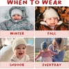 image:imageFunky Junque Baby Winter Hat  Cute Newborn Hats Cozy Warm Infant Beanie Soft Knit Stocking Stuffer for Babies 012 Months2 Pack  Ivory  Pale Pink