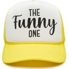 image:imageFunky Junque Bachelorette Trucker Hat for Women  Bride Squad Foam Mesh Cap Bridal Party FavorsThe Funny One YellowWhite
