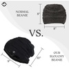 image:imageFunky Junque Basics Slouchy Beanie for Men  Warm Winter Fleece Lined Knit Slouch Hat Skull Cap Toboggan for Men amp WomenBlack