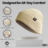 image:imageFunky Junque Basics Waffle Knit Winter Beanie  Warm Hats for Men amp Women Cozy Mens Beanies Durable Premium Toboggan HatBeige