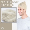 image:imageFunky Junque Basics Waffle Knit Winter Beanie  Warm Hats for Men amp Women Cozy Mens Beanies Durable Premium Toboggan HatBeige