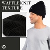image:imageFunky Junque Basics Waffle Knit Winter Beanie  Warm Hats for Men amp Women Cozy Mens Beanies Durable Premium Toboggan HatBlack