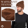 image:imageFunky Junque Basics Waffle Knit Winter Beanie  Warm Hats for Men amp Women Cozy Mens Beanies Durable Premium Toboggan HatBrown