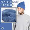 image:imageFunky Junque Basics Waffle Knit Winter Beanie  Warm Hats for Men amp Women Cozy Mens Beanies Durable Premium Toboggan HatDeep Blue