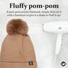 image:imageFunky Junque Basics Womens Pom Pom Beanie Winter Hats Cute Diagonal Pattern Fleece Lined Warm Stocking Caps Pompom TobogganBrown