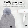 image:imageFunky Junque Basics Womens Pom Pom Beanie Winter Hats Cute Diagonal Pattern Fleece Lined Warm Stocking Caps Pompom TobogganGrey