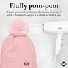 image:imageFunky Junque Basics Womens Pom Pom Beanie Winter Hats Cute Diagonal Pattern Fleece Lined Warm Stocking Caps Pompom TobogganPink