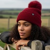 image:imageFunky Junque Basics Womens Pom Pom Beanie Winter Hats Cute Soft Warm Stocking Caps Ribbed Knit Cold Weather Toboggan PompomBurgundy