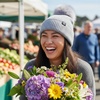 image:imageFunky Junque Basics Womens Pom Pom Beanie Winter Hats Cute Soft Warm Stocking Caps Ribbed Knit Cold Weather Toboggan PompomGrey