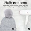 image:imageFunky Junque Basics Womens Pom Pom Beanie Winter Hats Cute Soft Warm Stocking Caps Ribbed Knit Cold Weather Toboggan PompomGrey