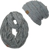 image:imageFunky Junque Beanie amp Infinity Scarf Gift Set  Matching Winter Accessories Sets for Women Soft Knit Hat and Scarf BundleA Confetti Dove Grey Design