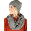 image:imageFunky Junque Beanie amp Infinity Scarf Gift Set  Matching Winter Accessories Sets for Women Soft Knit Hat and Scarf BundleA Confetti Dove Grey Design
