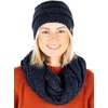 image:imageFunky Junque Beanie amp Infinity Scarf Gift Set  Matching Winter Accessories Sets for Women Soft Knit Hat and Scarf BundleA Confetti Navy Design