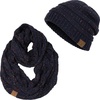 image:imageFunky Junque Beanie amp Infinity Scarf Gift Set  Matching Winter Accessories Sets for Women Soft Knit Hat and Scarf BundleA Confetti Navy Design