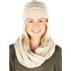 image:imageFunky Junque Beanie amp Infinity Scarf Gift Set  Matching Winter Accessories Sets for Women Soft Knit Hat and Scarf BundleBeige