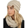 image:imageFunky Junque Beanie amp Infinity Scarf Gift Set  Matching Winter Accessories Sets for Women Soft Knit Hat and Scarf BundleBeige