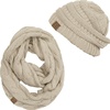 image:imageFunky Junque Beanie amp Infinity Scarf Gift Set  Matching Winter Accessories Sets for Women Soft Knit Hat and Scarf BundleBeige