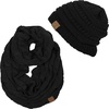 image:imageFunky Junque Beanie amp Infinity Scarf Gift Set  Matching Winter Accessories Sets for Women Soft Knit Hat and Scarf BundleBlack