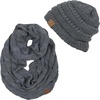 image:imageFunky Junque Beanie amp Infinity Scarf Gift Set  Matching Winter Accessories Sets for Women Soft Knit Hat and Scarf BundleCharcoal